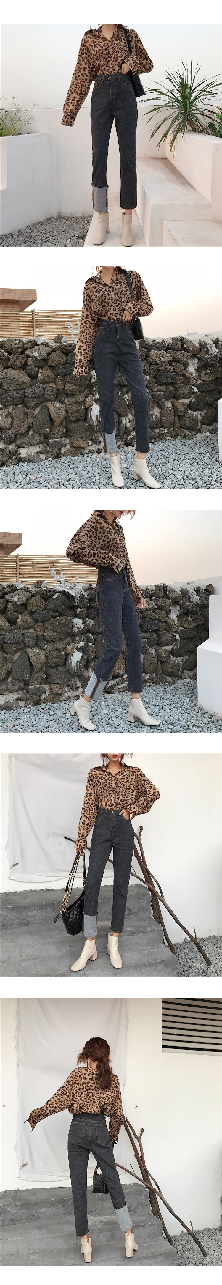 언발란스 롤업 하이웨스트 데님 진