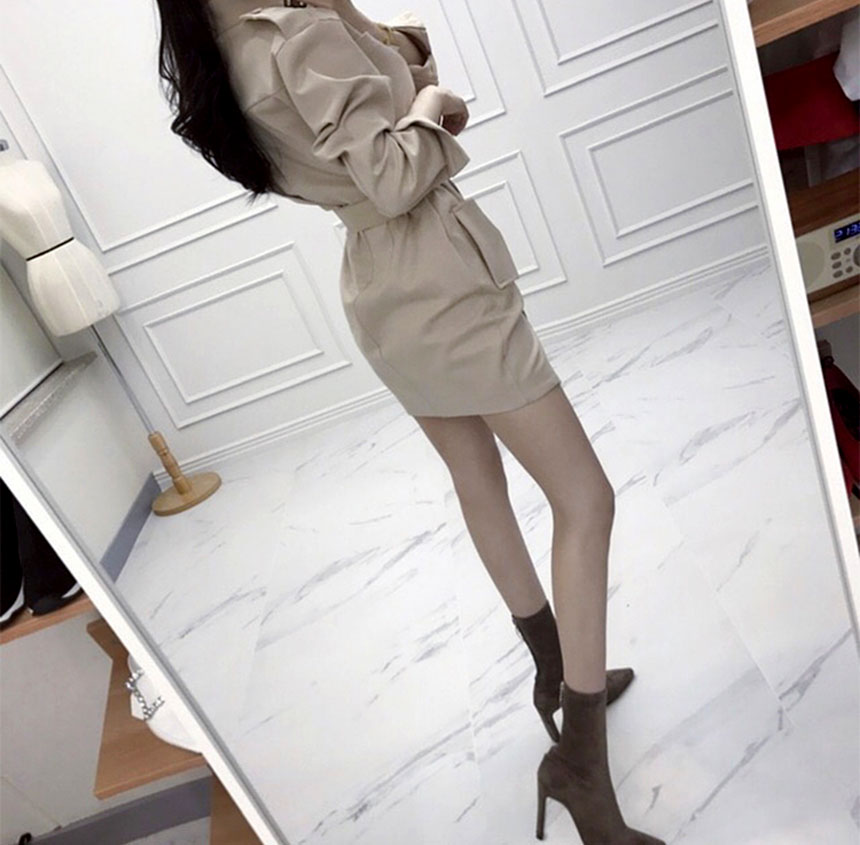 데일리 벨트 집업 야상 자켓 원피스 