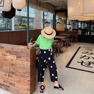 <b>도트 여름 쉬폰 와이드 밴딩 팬츠</b>