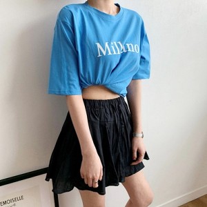 <b>베이직 레터링 프린팅 면 반팔 티셔츠</b>