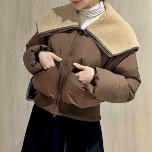 <b>빅카라 양털 숏 패딩 점퍼</b>