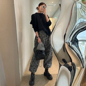 <b>후리스 기모 호피 밴딩 조거 팬츠</b>