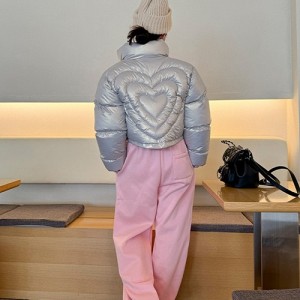 <b>유광 하트 하이넥 투웨이 숏 패딩 점퍼</b>
