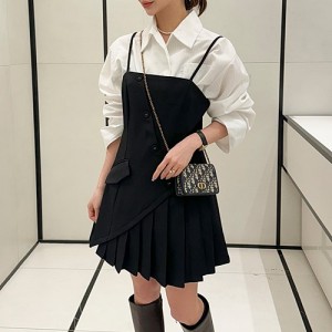 <b>-5kg 플리츠 언발 뷔스티에 레이어드 미니 원피스</b>