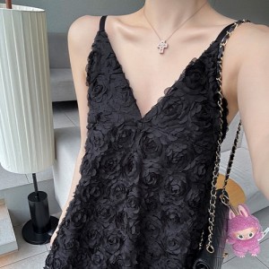 <b>로즈 레이스 벌룬 백리스 나시 미니 원피스</b>